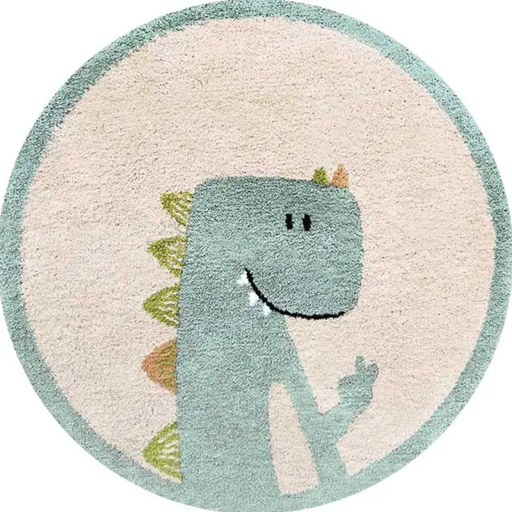 🦖 Tapete Redondo Infantil Dinossauro Fofo