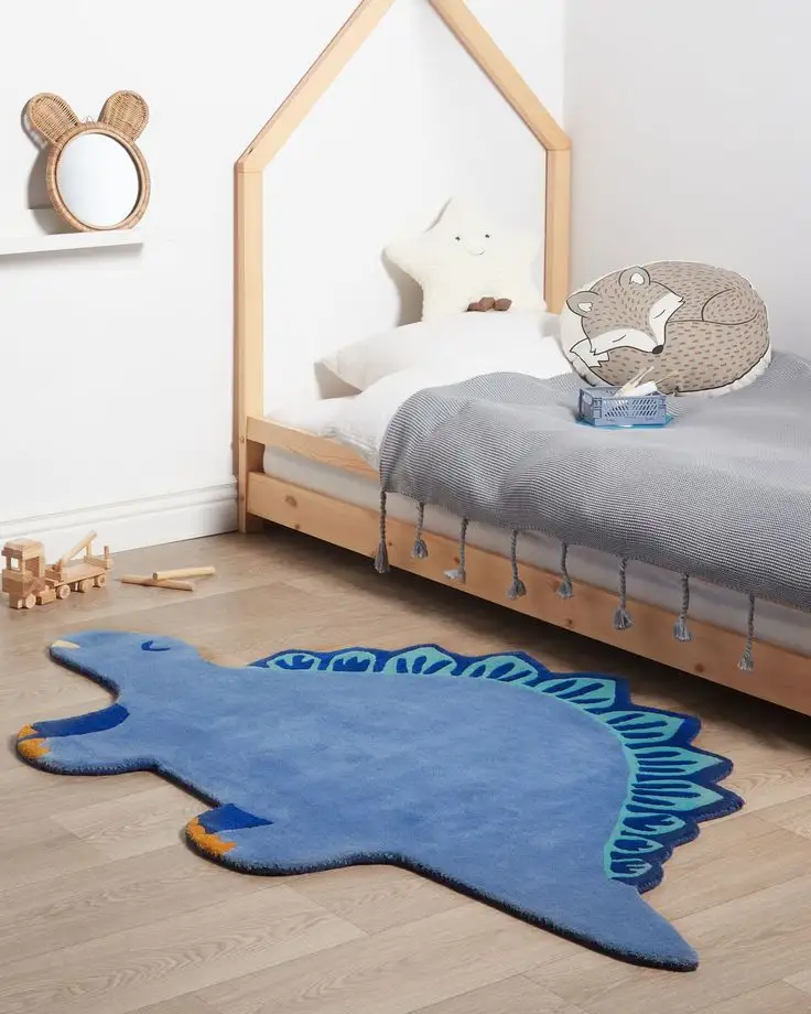 ​🦕 Tapete Infantil Estegossauro Azul Recortado