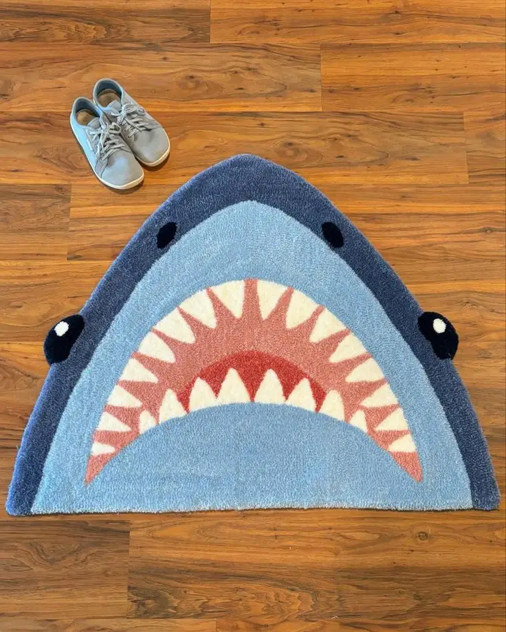 ​🦈 Tapete Infantil Tubarão Divertido Recortado