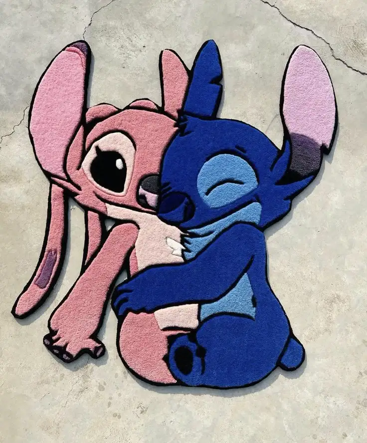 ​💙 Tapete Recortado Stitch e Angel Abraço