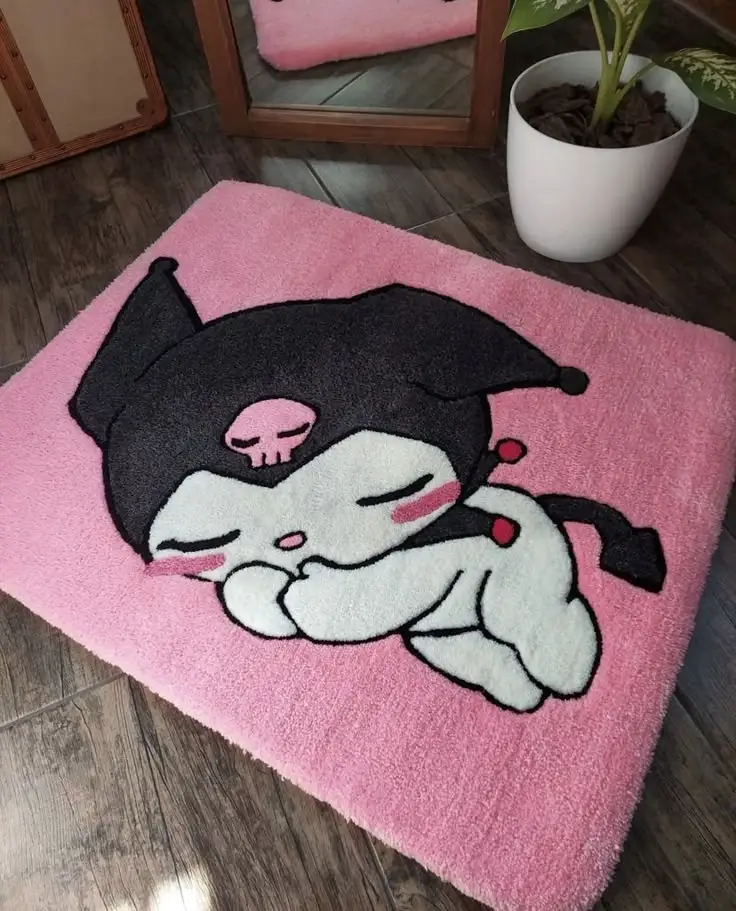 ​🖤 Tapete Retangular Kuromi Dormindo
